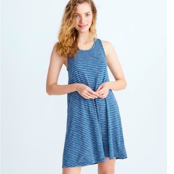 Madewell Dresses & Skirts - MADEWELL Highpoint Fairbury Striped Tank Dress Blue Jersey Knit Size Medium